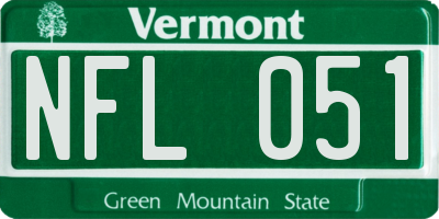 VT license plate NFL051