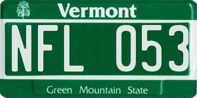 VT license plate NFL053