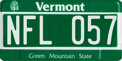 VT license plate NFL057