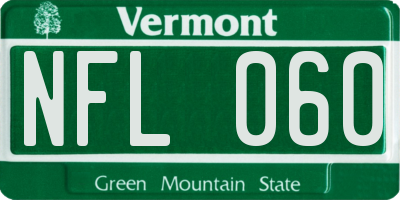 VT license plate NFL060