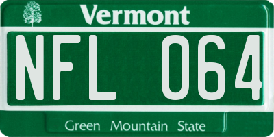 VT license plate NFL064