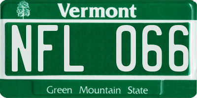 VT license plate NFL066