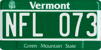 VT license plate NFL073