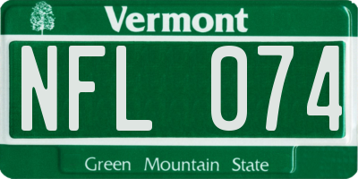 VT license plate NFL074