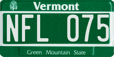VT license plate NFL075