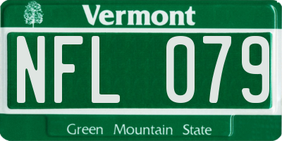 VT license plate NFL079