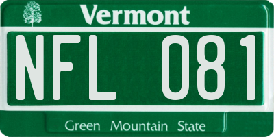 VT license plate NFL081