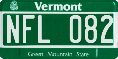 VT license plate NFL082