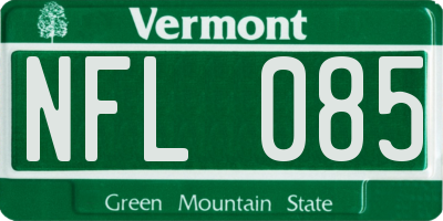 VT license plate NFL085