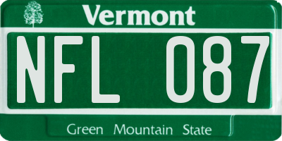 VT license plate NFL087