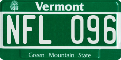 VT license plate NFL096