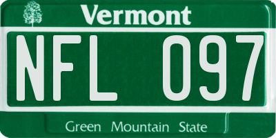 VT license plate NFL097