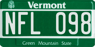 VT license plate NFL098
