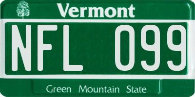 VT license plate NFL099
