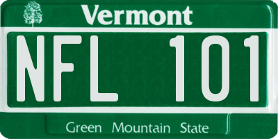 VT license plate NFL101