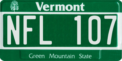 VT license plate NFL107
