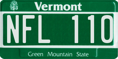 VT license plate NFL110