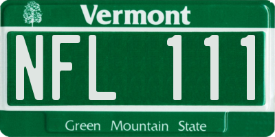 VT license plate NFL111