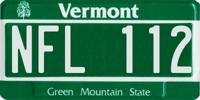 VT license plate NFL112