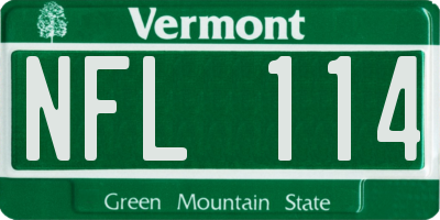VT license plate NFL114