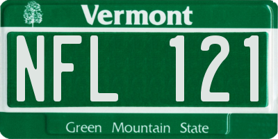 VT license plate NFL121