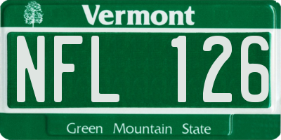 VT license plate NFL126