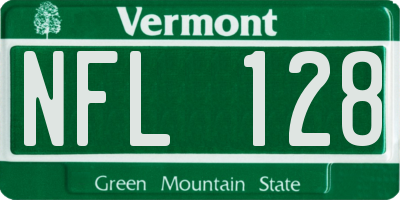 VT license plate NFL128