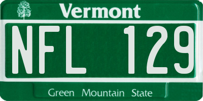 VT license plate NFL129