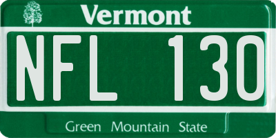 VT license plate NFL130