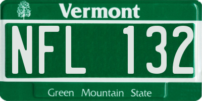 VT license plate NFL132