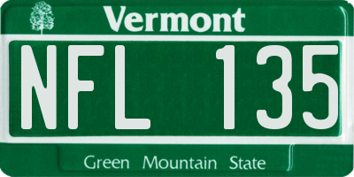 VT license plate NFL135
