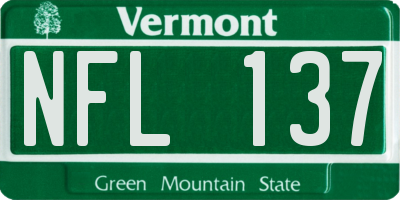 VT license plate NFL137