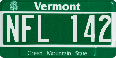 VT license plate NFL142