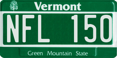 VT license plate NFL150