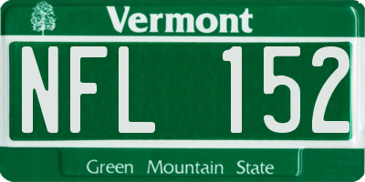 VT license plate NFL152