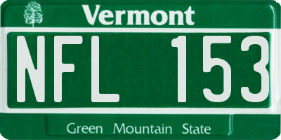 VT license plate NFL153