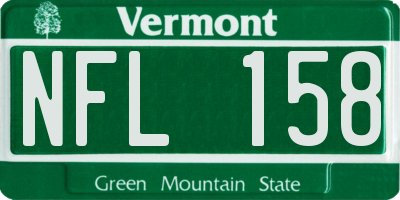 VT license plate NFL158