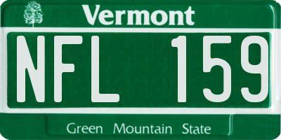 VT license plate NFL159