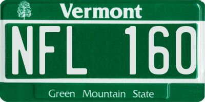 VT license plate NFL160