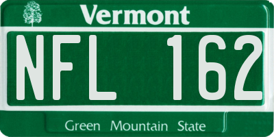 VT license plate NFL162