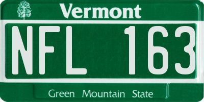 VT license plate NFL163