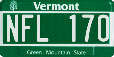 VT license plate NFL170