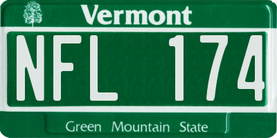 VT license plate NFL174