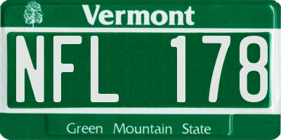 VT license plate NFL178