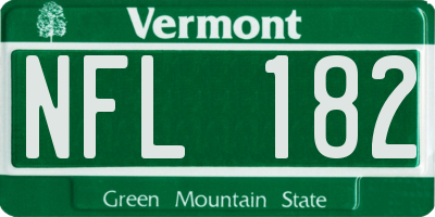 VT license plate NFL182