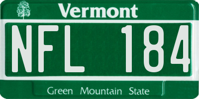 VT license plate NFL184