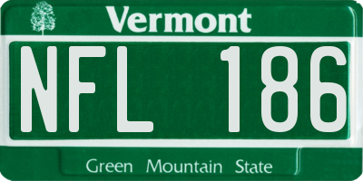 VT license plate NFL186