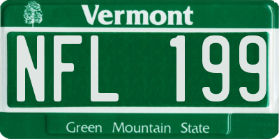 VT license plate NFL199