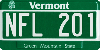 VT license plate NFL201