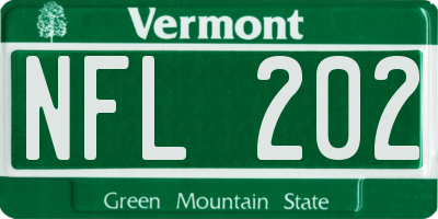 VT license plate NFL202